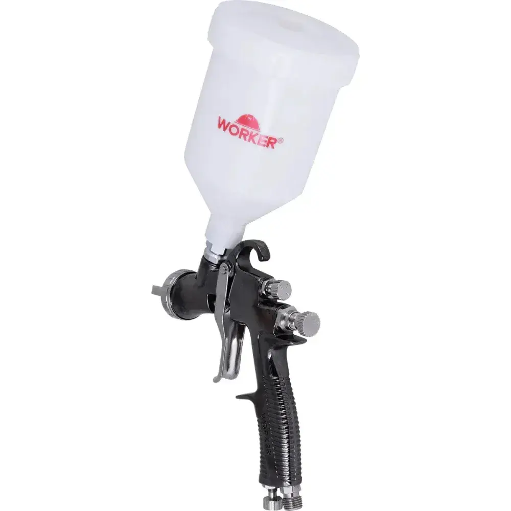 Pistola de pintura profissional gravidade lvlp 600ML Worker — fotografia 10