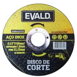 Disco de corte 4.1/2 POL 115 MM aço inox Evald — fotografia 2