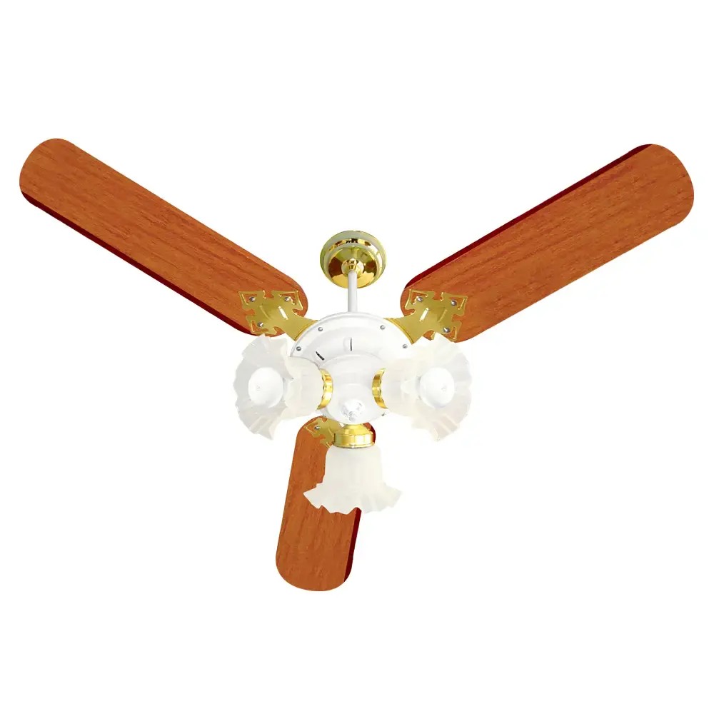 Ventilador de teto 3 pás 130W branco/mogno Venti-delta — fotografia de referência