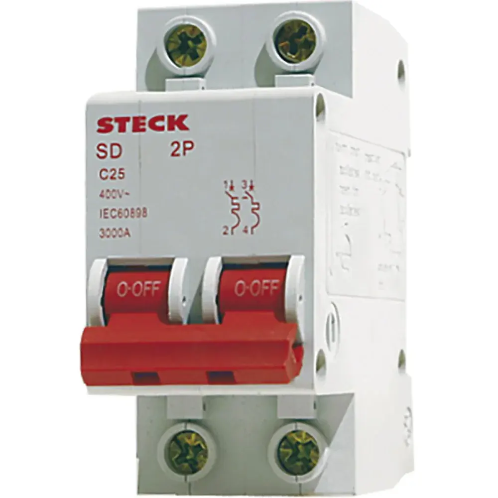 Disjuntor bipolar Steck din curva b 20A 3KA