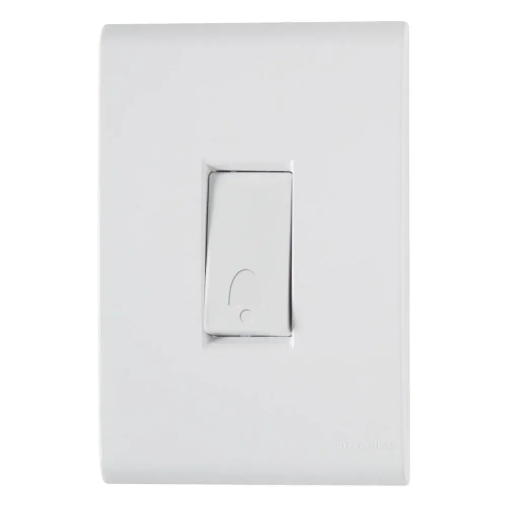 Conjunto 4X2 1 pulsador campainha 10A 250V branco Tramontina — fotografia de referência