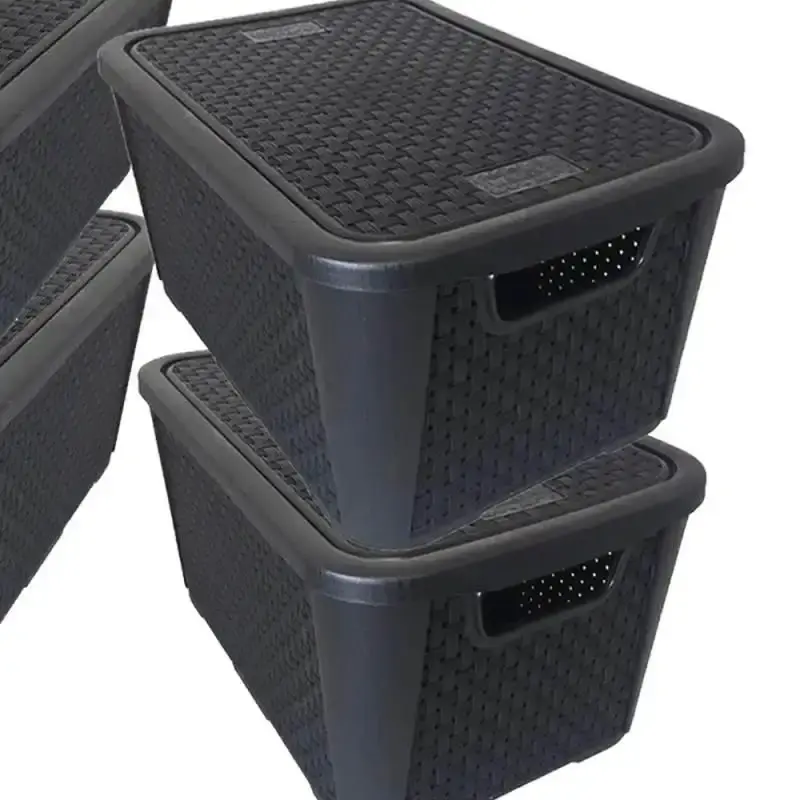 Combo 4 caixas organizadoras rattan 8.8 litros 2051 Plasnew — fotografia 3
