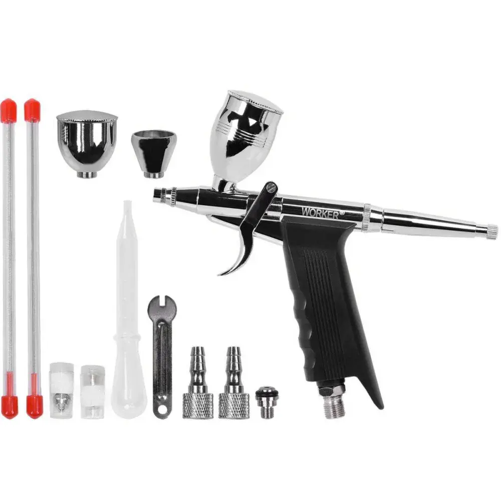 Pistola aerógrafo 16 peç Worker — fotografia de referência