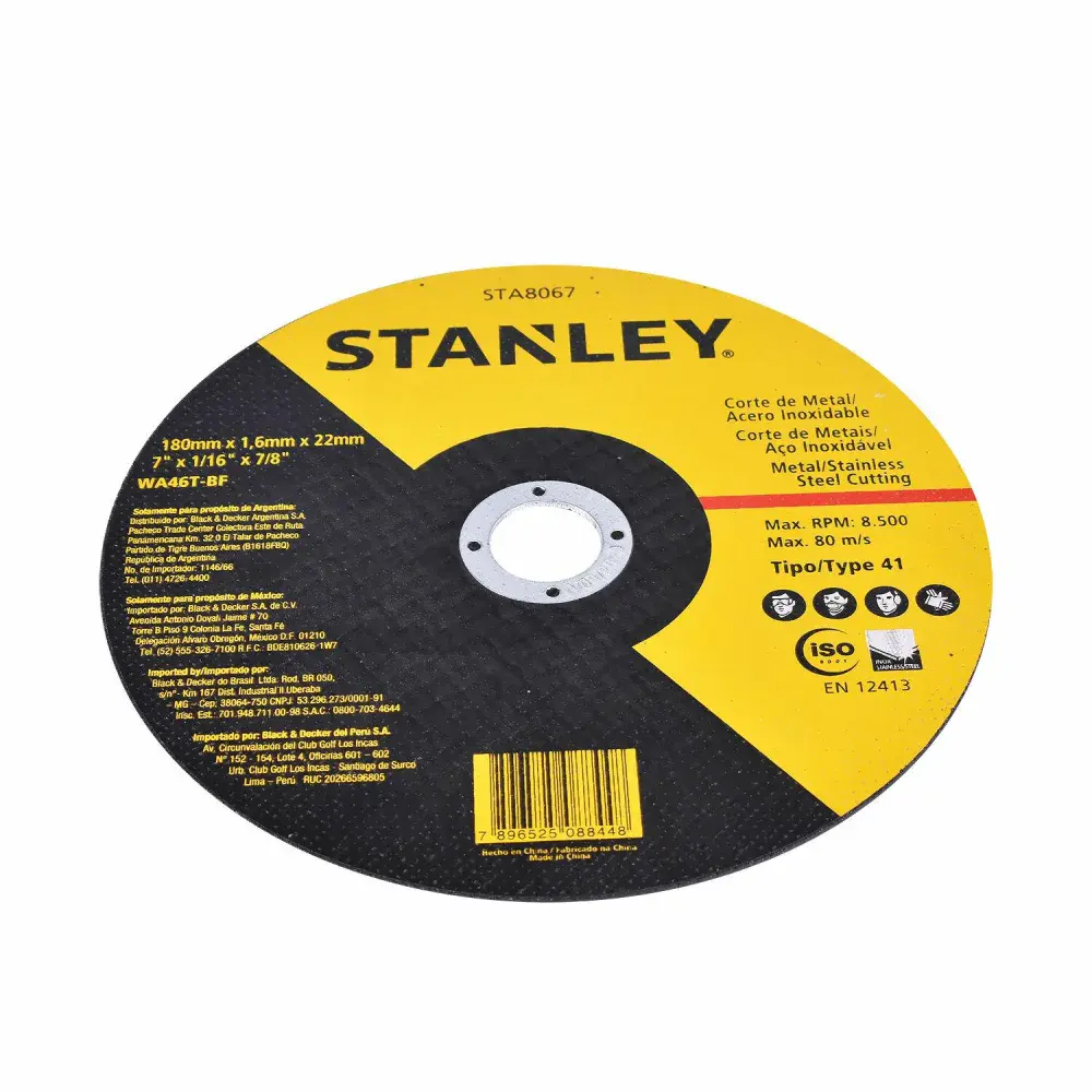 Disco de corte fino para metais 7 x 1,6MM x 7/8 Stanley — fotografia 3