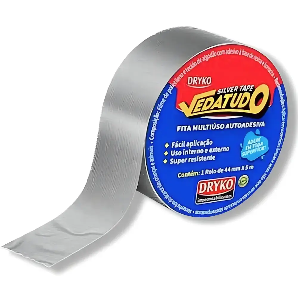 Fita Adesiva Silver Tape Vedatudo 44 mm x 5 m DRYKO — fotografia de referência