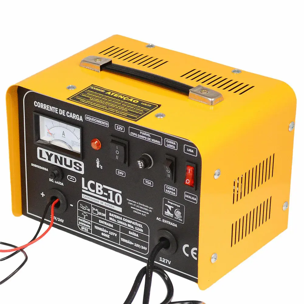 Carregador de bateria 10A 12/24V LCB-10 Lynus - 220V — fotografia 4