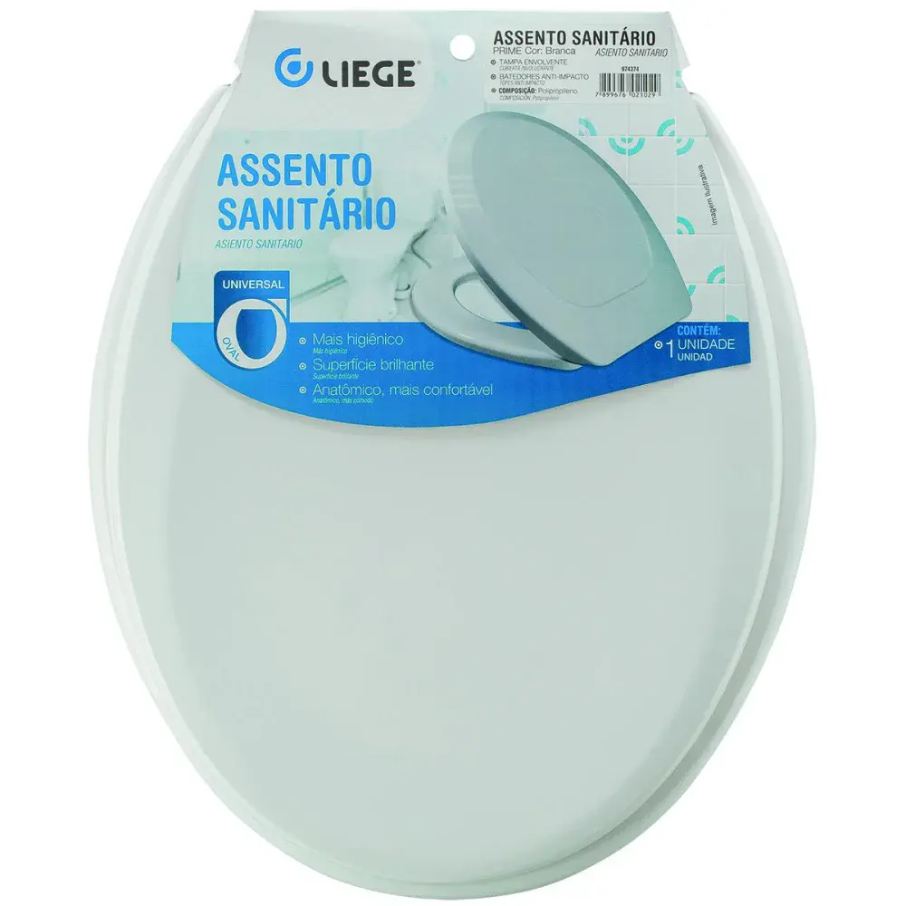 Assento sanitário universal prime pp branco Liege