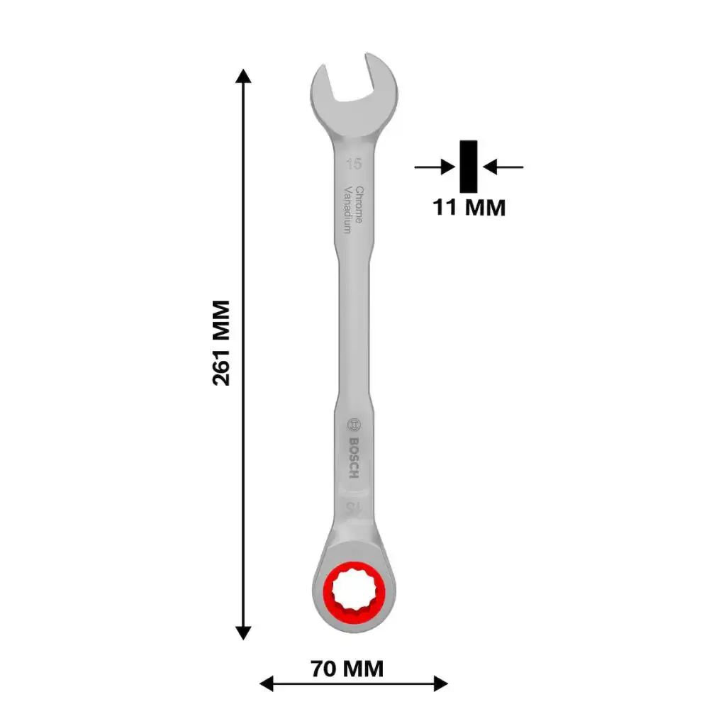 Chave catraca combinada 15MM bosch Bosch Ferramentas Manuais — fotografia 4