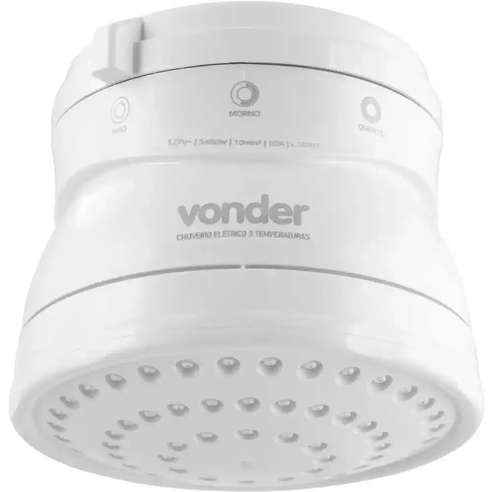 Ducha 3 temperaturas 5400W branca Vonder — fotografia 9