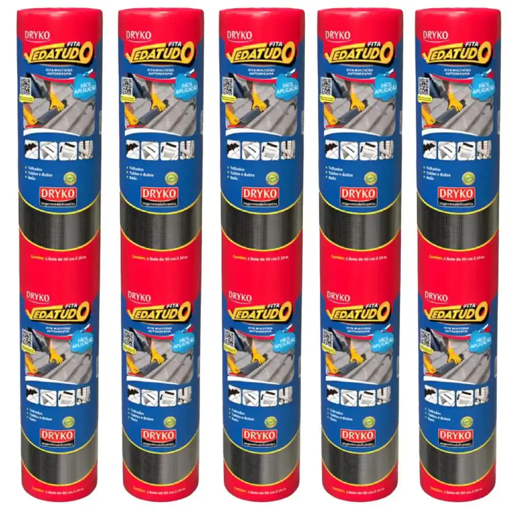 Fita autoadesiva asfáltica 90CM x 10M 5 unidades Dryko — fotografia de referência