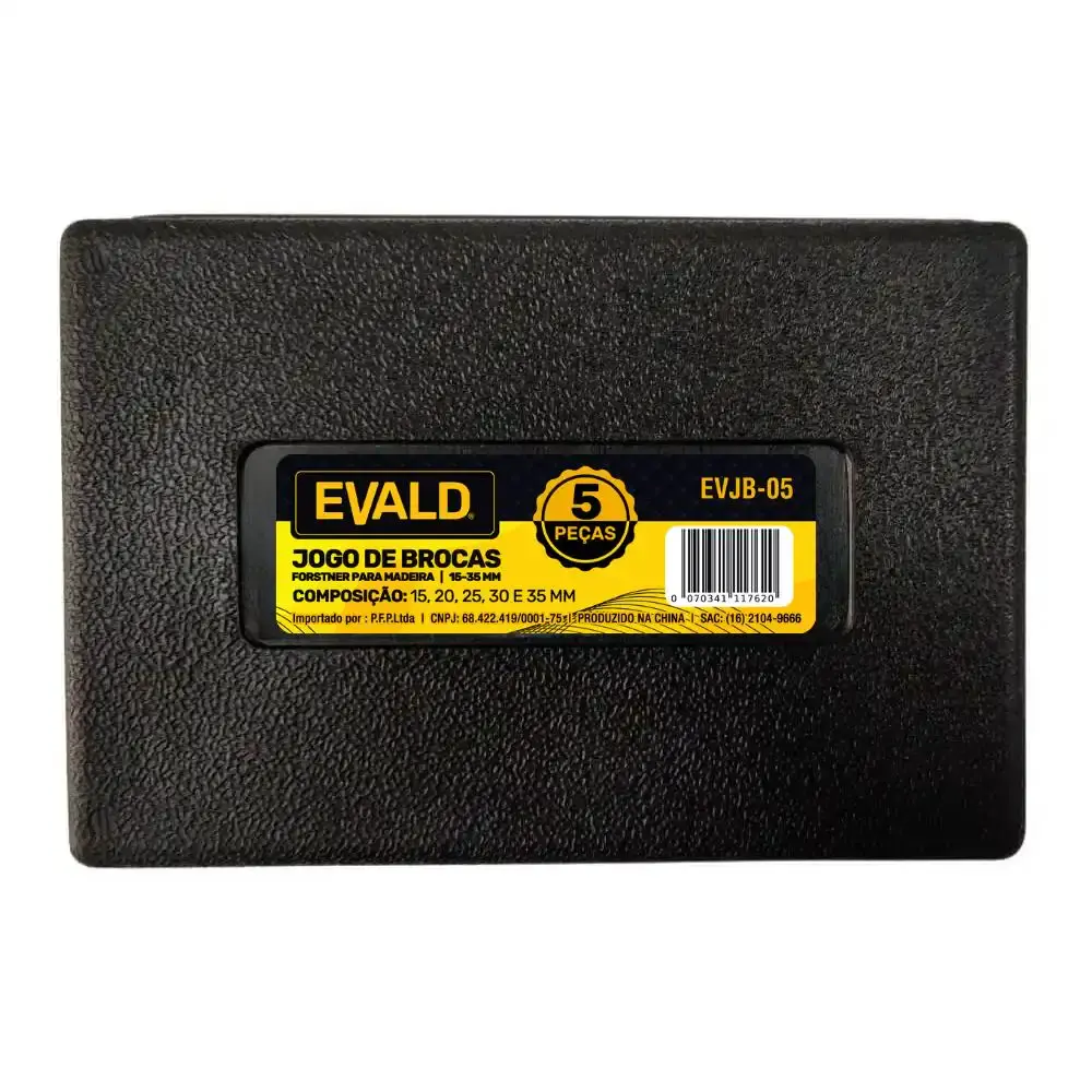 Jogo de brocas fortsner para madeira de 15 a 35 MM kit 5 peças EVJB-05 Evald — fotografia 4