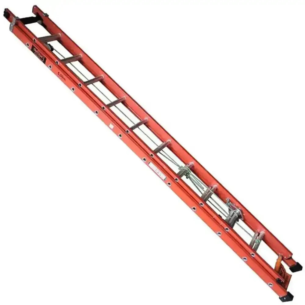 Escada De Fibra De Vidro 19 Degraus Extensível 3.6 x 6.0 Metros EAFD-19 SÍNTESE
