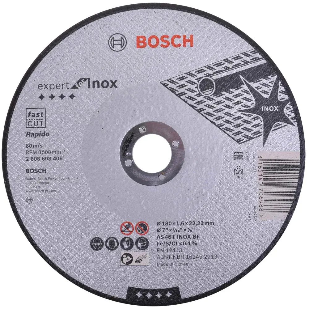 Disco de corte expert for inox 180 mm Bosch — fotografia de referência