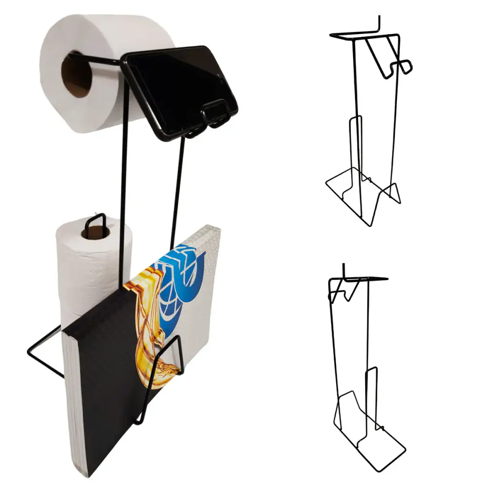 Suporte papel higiênico de chão celular e revistas Evald Branco — fotografia 2