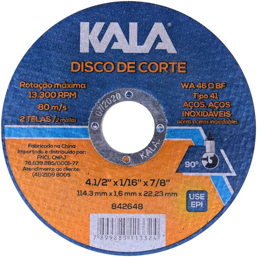 Disco de corte para aço 4.1/2/16 Kala — fotografia 4