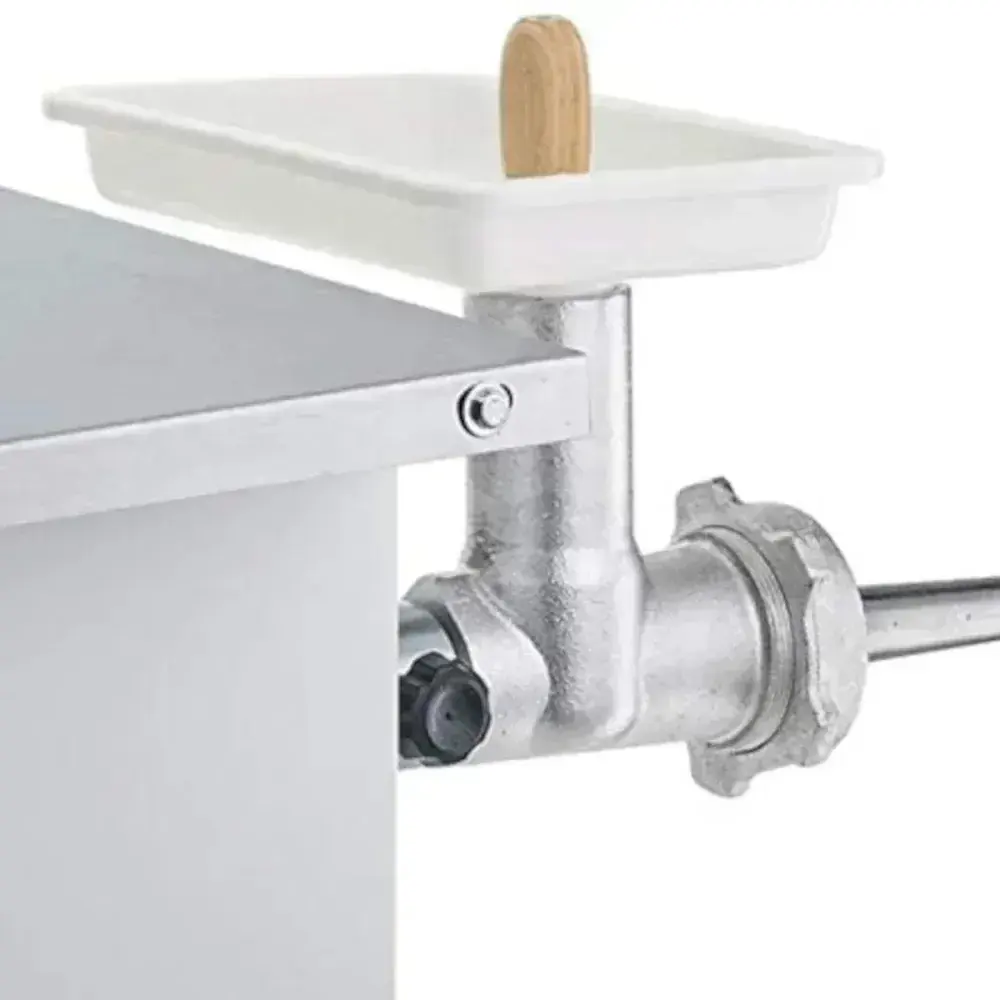 Serra fita para carne com moedor N°8 mesa inox 180CM 110V/ 220V Malta — fotografia 6