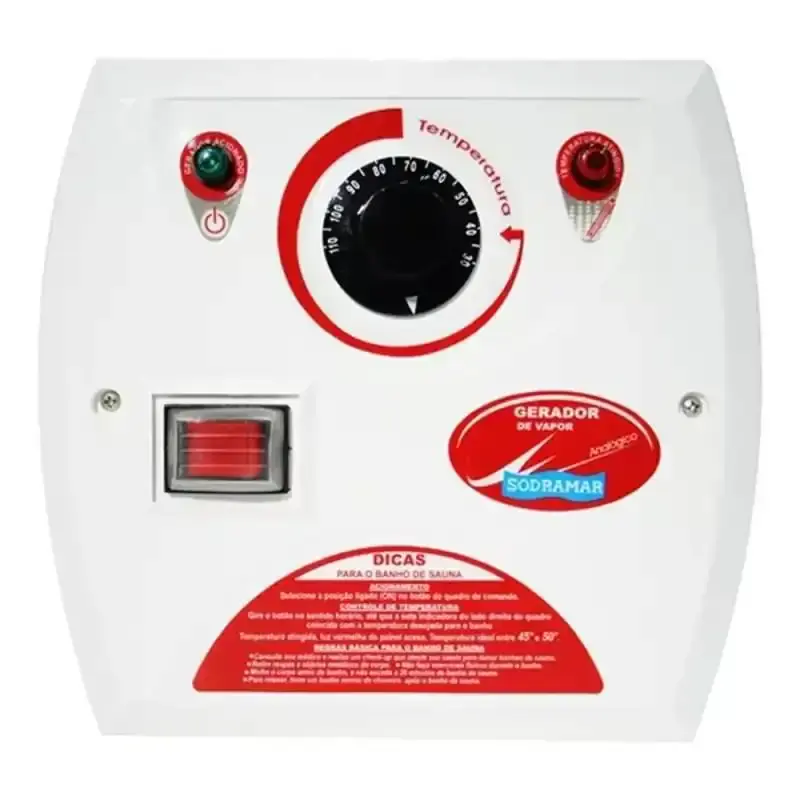 Gerador de Vapor Inox para Sauna 12.0Kw 220V Trifásico c/ Quadro Analógico SODRAMAR — fotografia 3