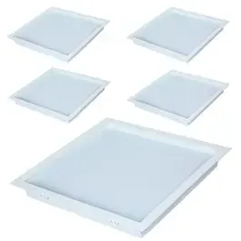 Kit 5 painéis led quadrado de embutir 24W slim 6500K Avant — fotografia 2