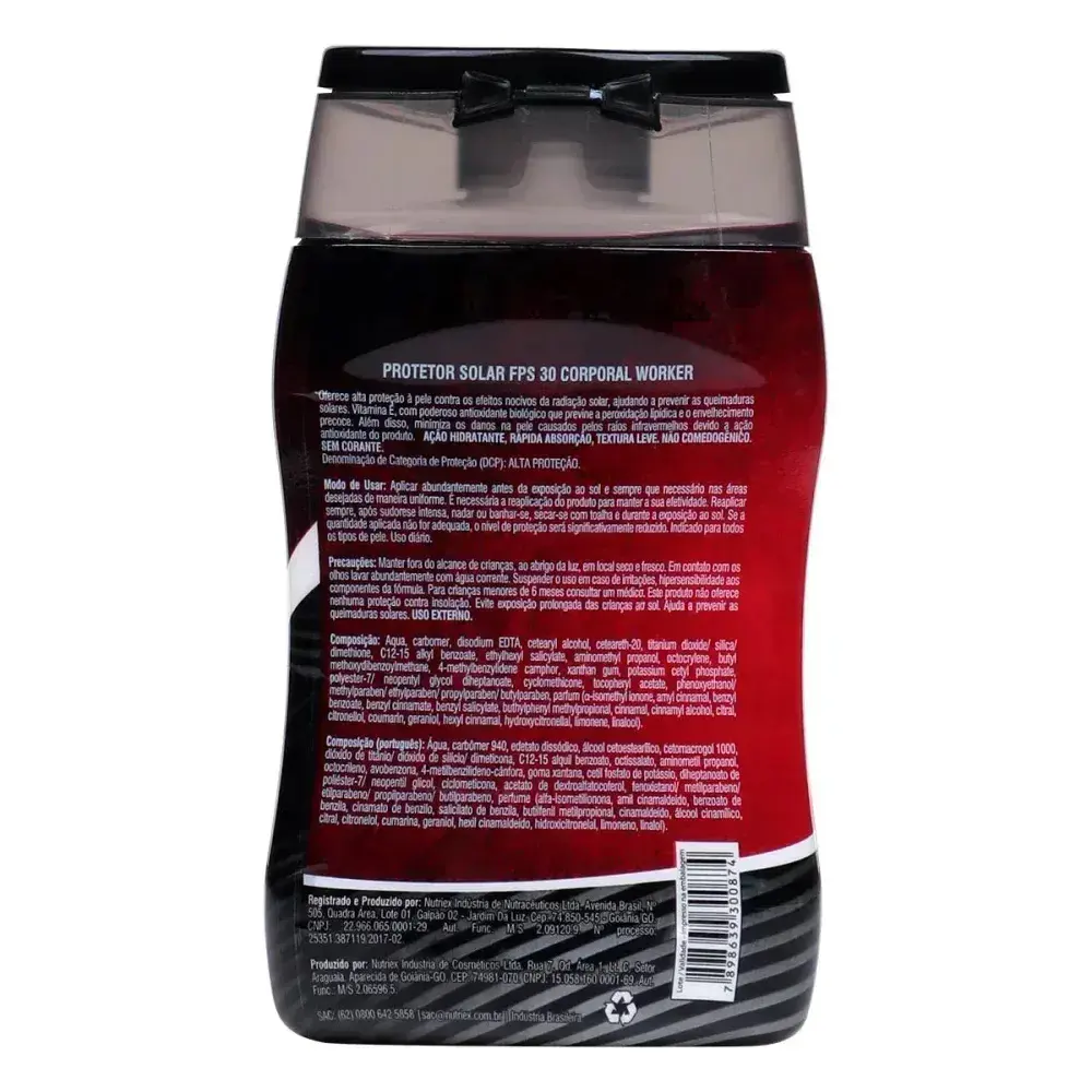 Protetor solar FPS30 120ML Worker — fotografia 4