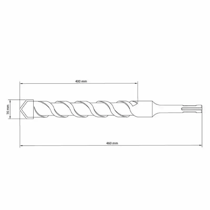 Broca SDS Plus 16 x 460 MM em Aço Especial 43148137 TRAMONTINA — fotografia 4