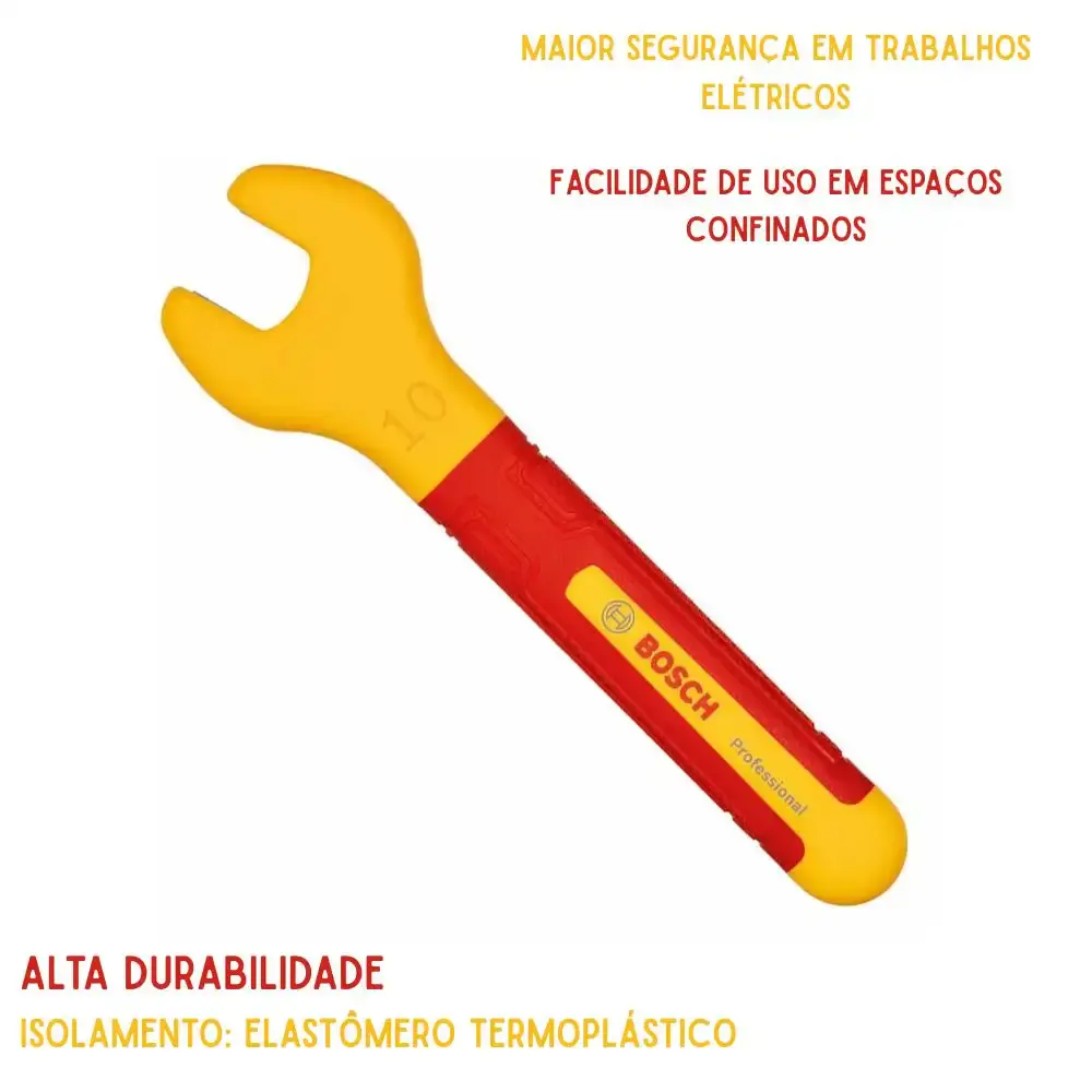 Chave fixa de uma boca 10 MM isolada VDE Bosch — fotografia 5