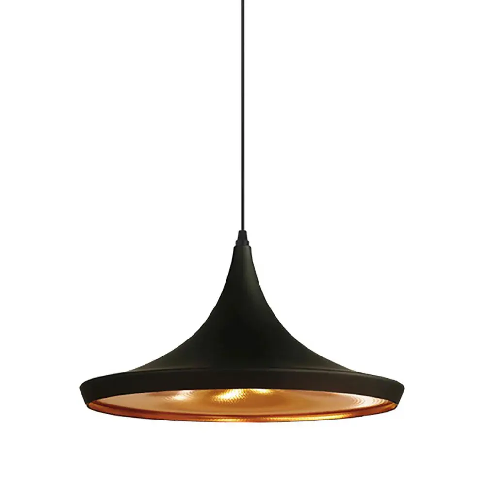 Pendente em alumínio TD900 preto e dourado 1XE27 60W biv Taschibra