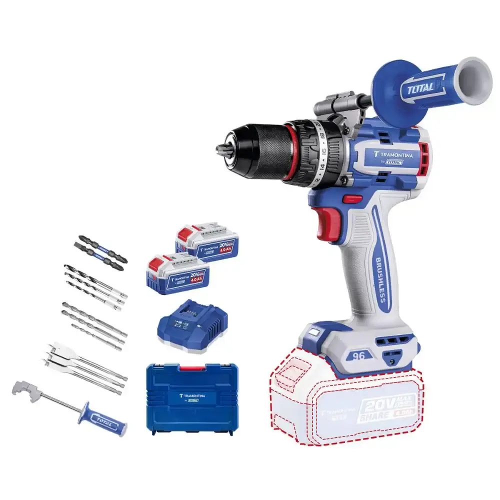 Parafusadeira furadeira impacto 1/2POL 20V brushless 2 baterias 4AH Tramontina — fotografia de referência