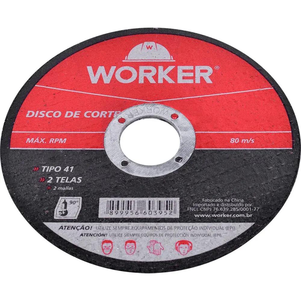 Disco de corte em aço inoxidável 2 telas 4.1/2 7/8 Worker — fotografia 3