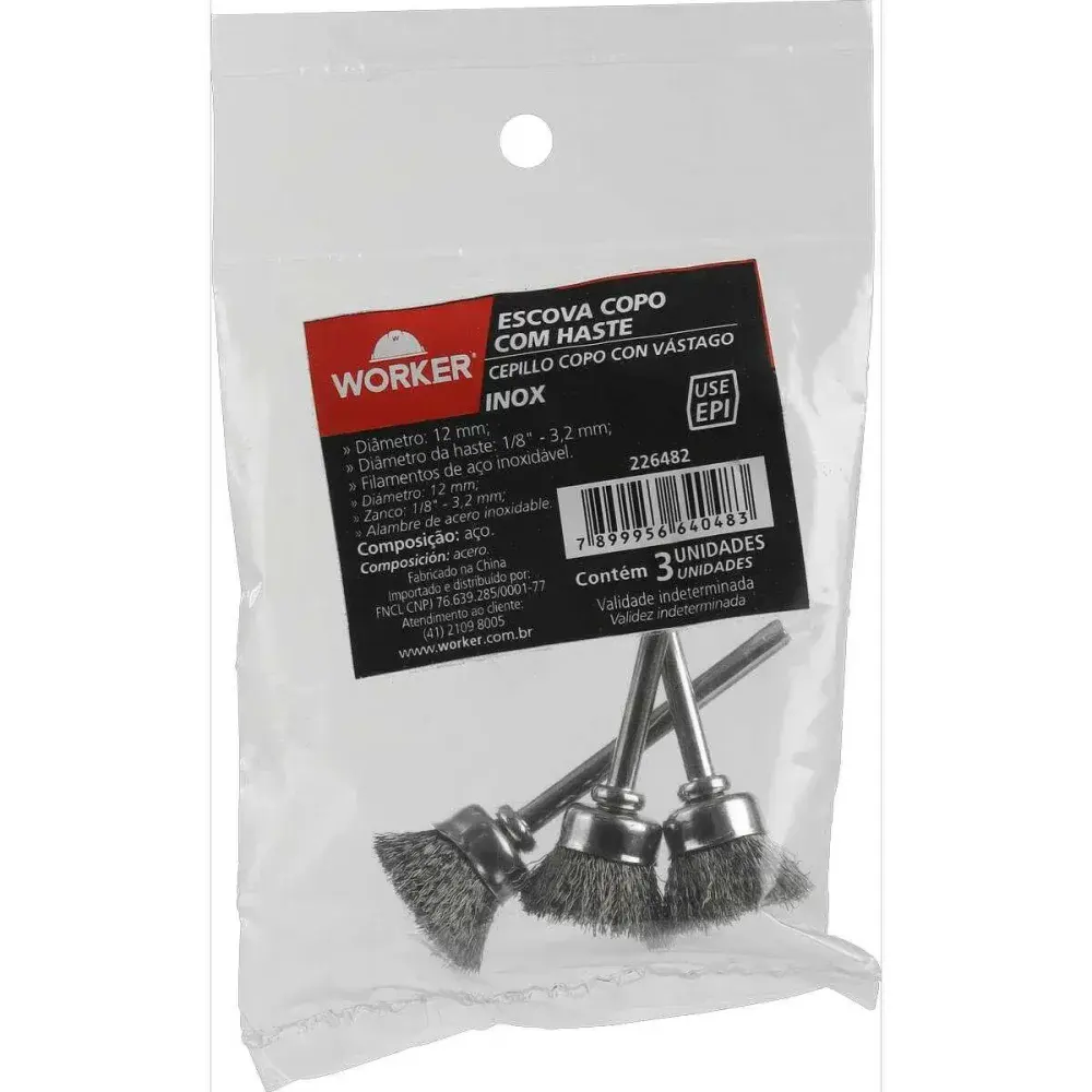 Jogo copo com haste em inox 1/8” 12MM Worker — fotografia 4