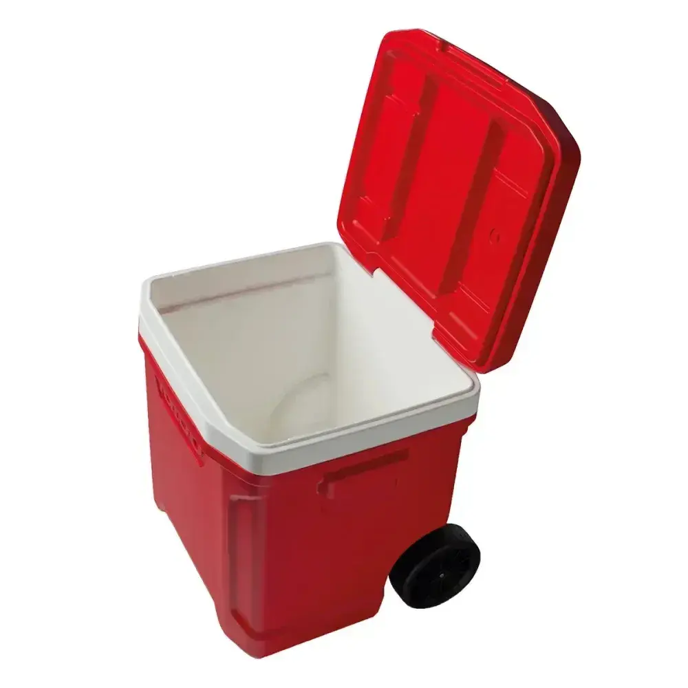Caixa térmica profile ii 60 roller 56L vermelha Igloo — fotografia 7