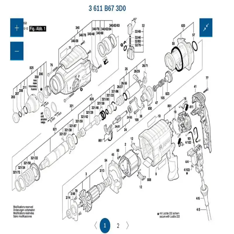 Induzido para martelete GBH 2-28D em 110V 1614010271 Bosch 110 V — fotografia 3