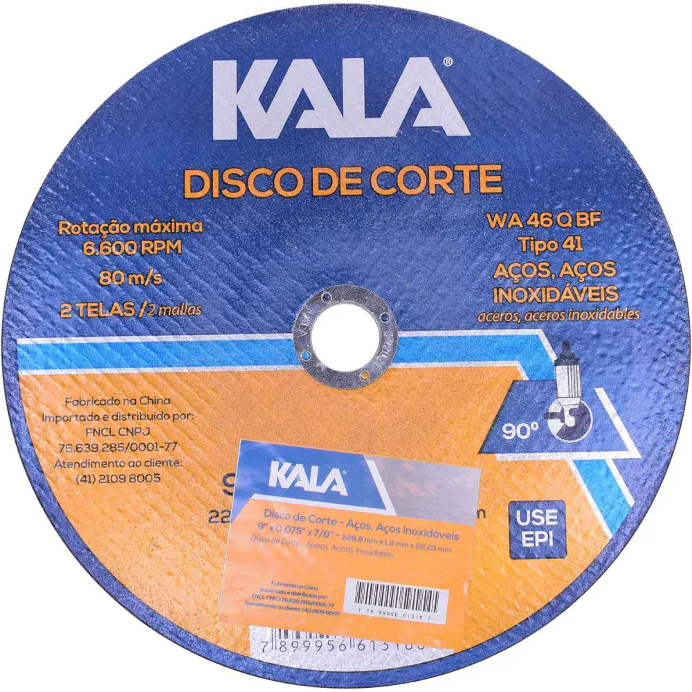Disco de corte fino inox 9,9X22,23MM Kala — fotografia de referência