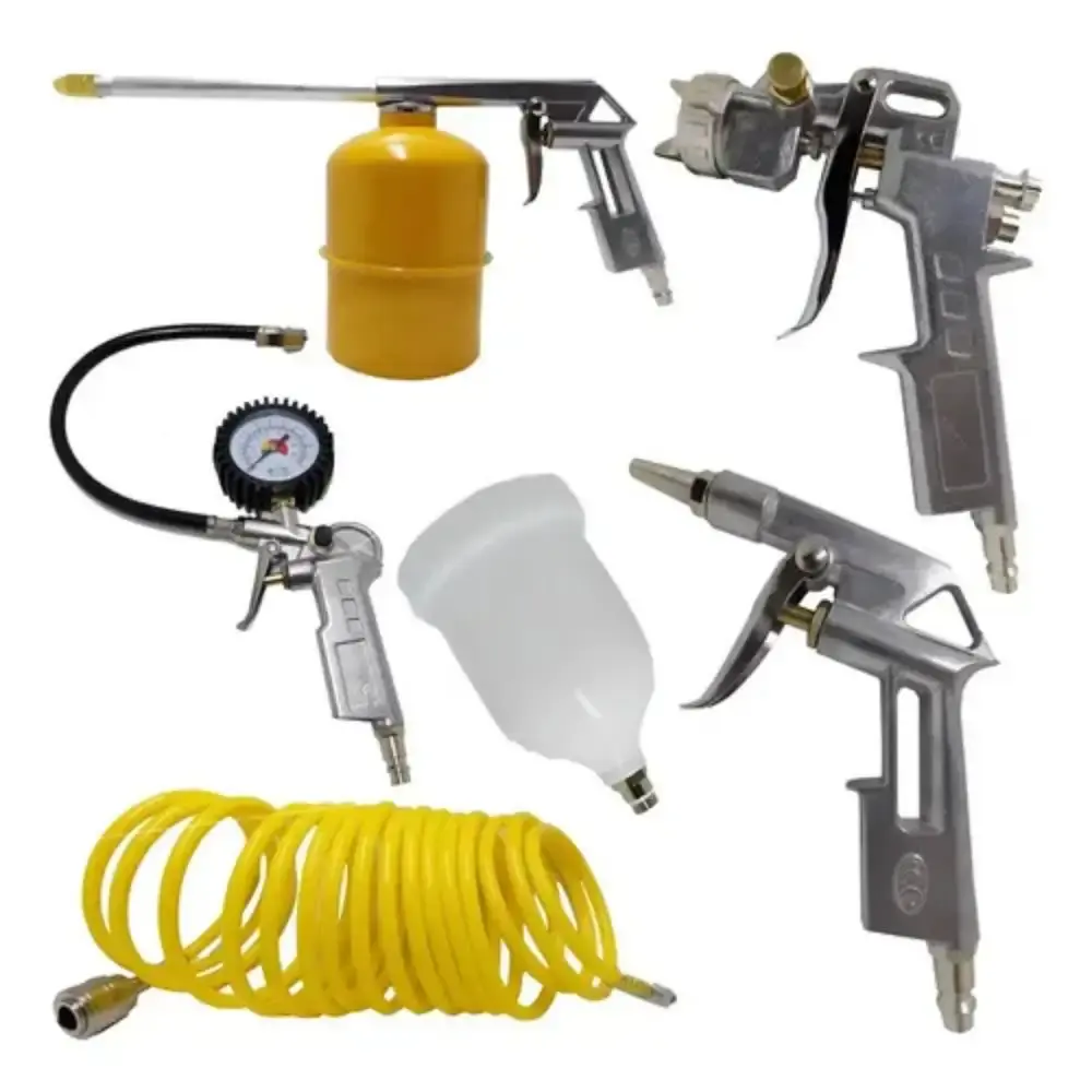 Compressor de ar 2,5HP 8 pés 43 litros lubrificado com kit multiuso 6 peças Tekna 110 V — fotografia 9