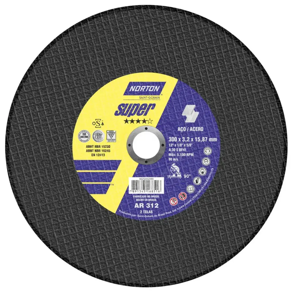 Disco de corte super aços ar 312 300X3.2MM Norton — fotografia 3