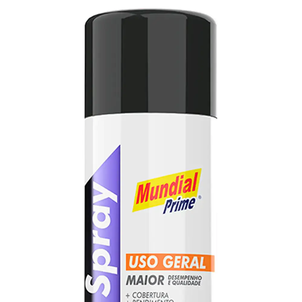 Tinta Spray 400 ml Preto Fosco com 02 Uni MUNDIAL PRIME — fotografia 3