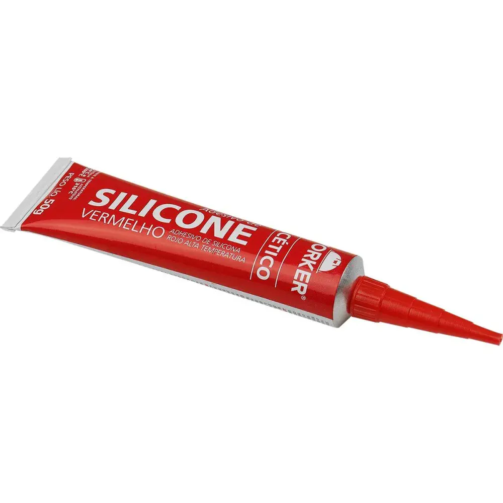 Silicone acético alta temperatura vermelho 50G Worker — fotografia 3