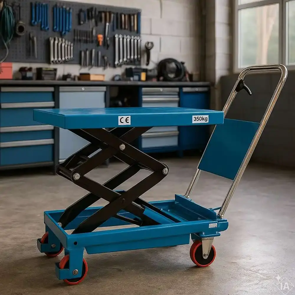 Mesa pantográfica hidráulica 350 KG MEE350 Bovenau — fotografia 4