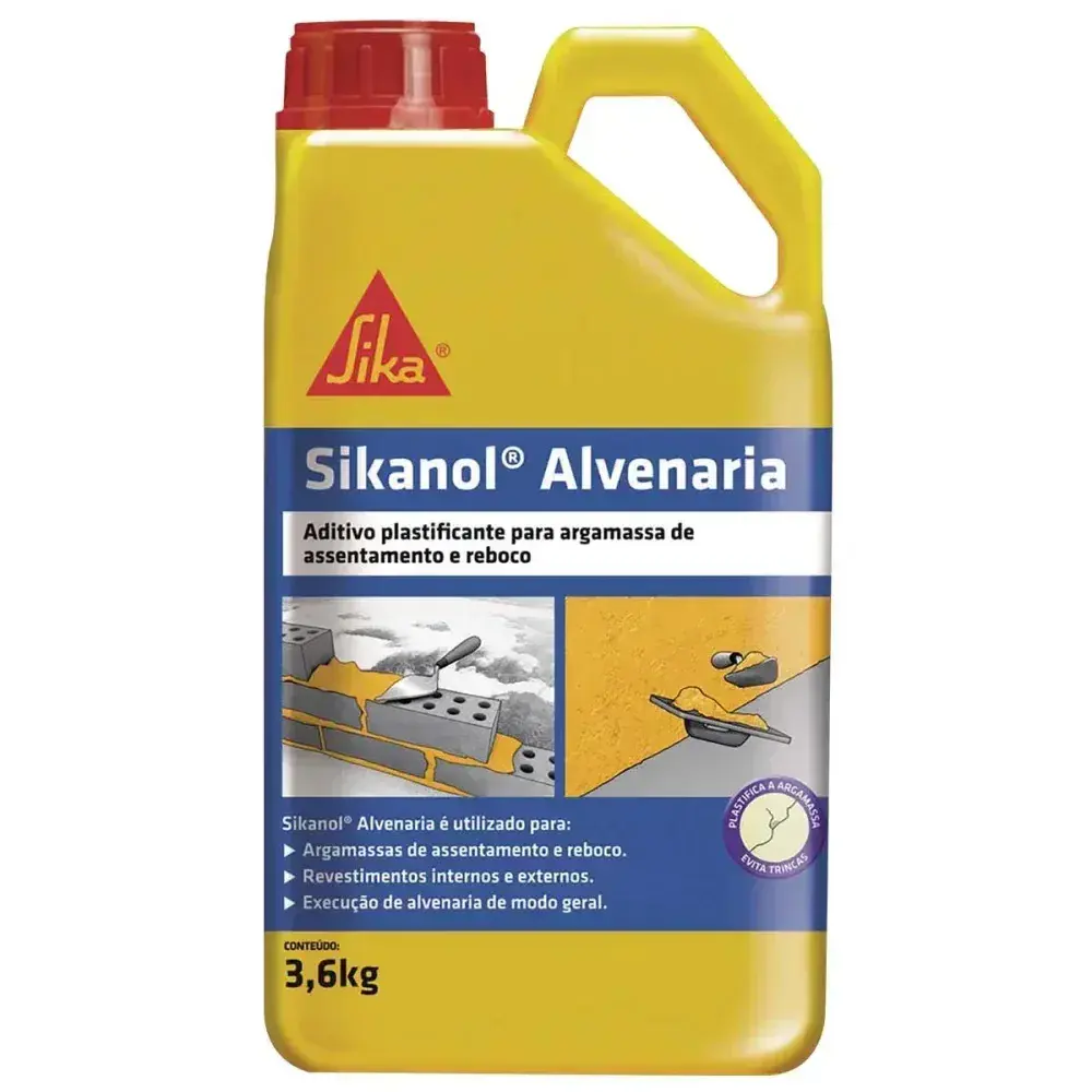 Sikanol® alvenaria aditivo plastificante e estabilizador 3,6L Sika — fotografia 2