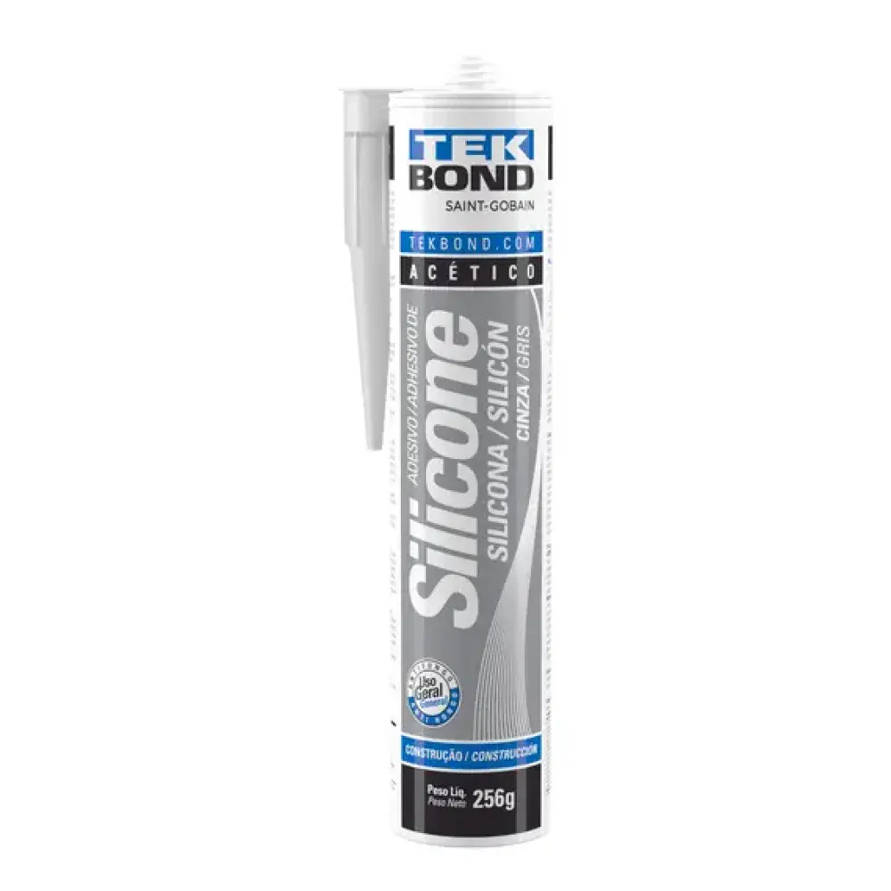 Silicone acético cinza para uso geral 256G Tekbond — fotografia de referência