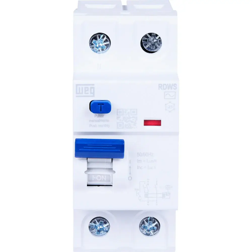 Interruptor diferencial residual 100A 2 polos 30MA rdw WEG — fotografia 2