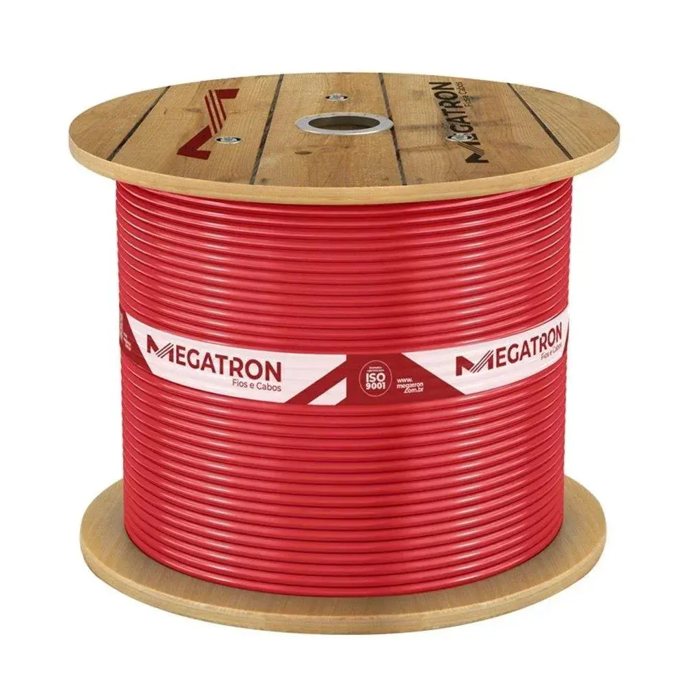 Cabinho flex 4,0MM x 800M vermelho 750V Megatron — fotografia de referência