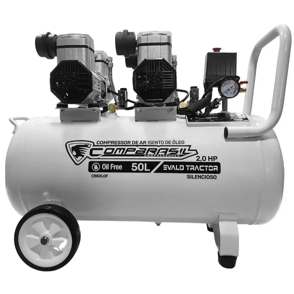 Compressor portátil isento 10 pés 2HP 50L com kit 5 peças evald tractor Compbrasil 220 V — fotografia 4
