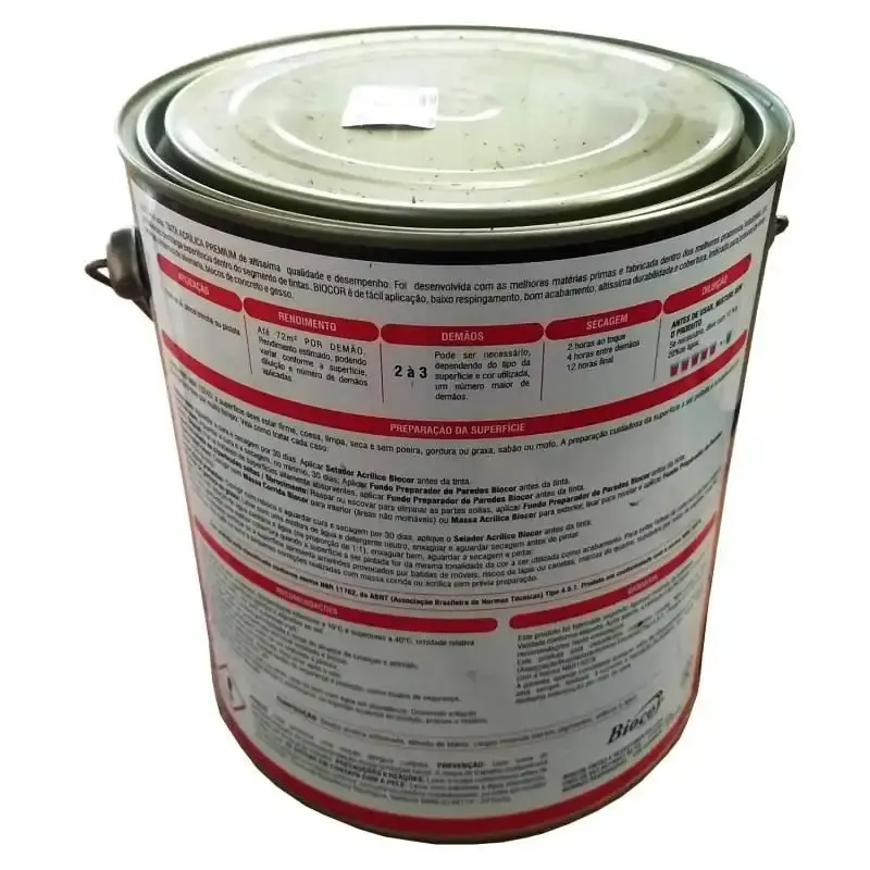 Tinta acrílica premium parede e piso amarelo lata 3.6L biocor — fotografia 3