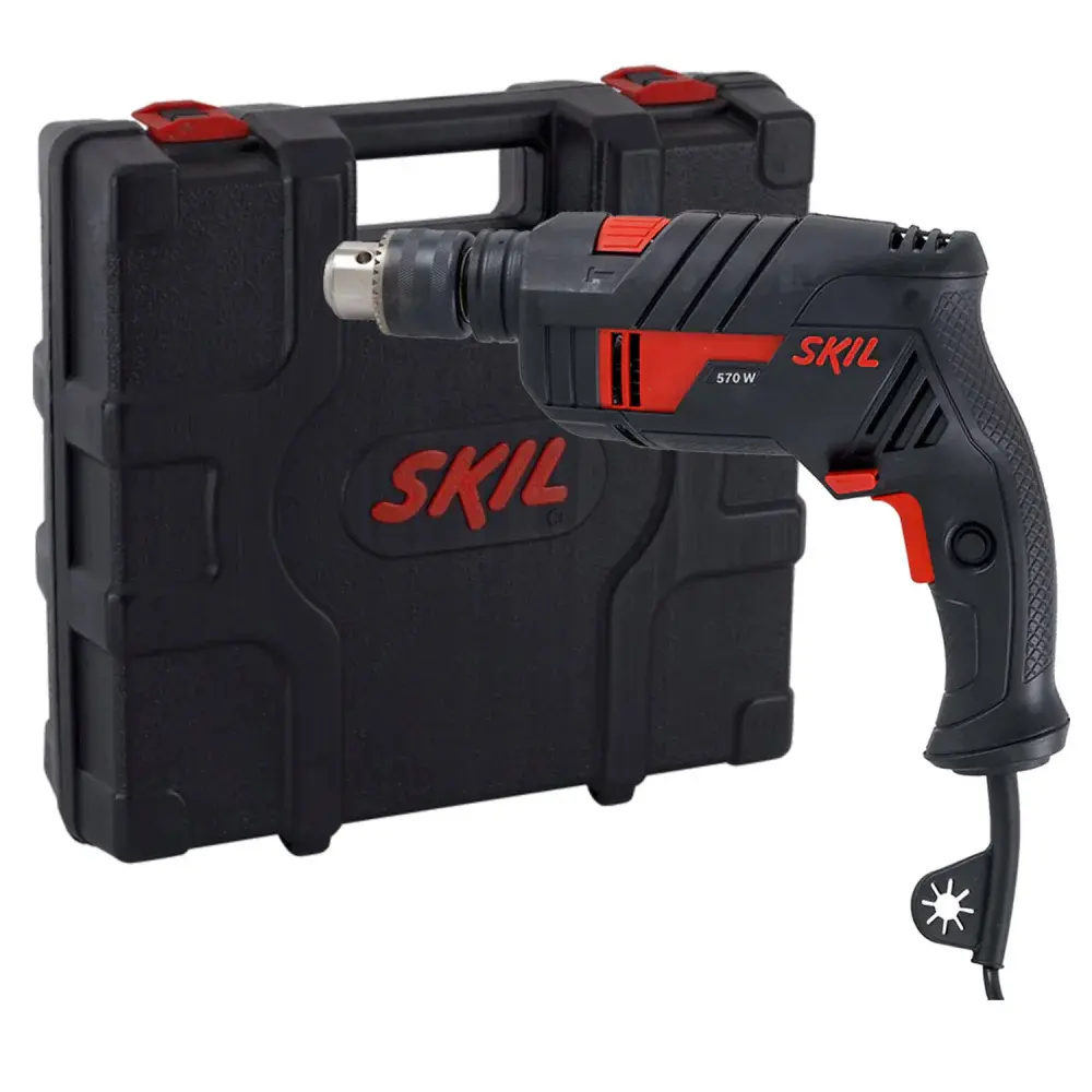Furadeira de impacto com 14 brocas 1/2” 2800RPM 570W 220V Skil — fotografia de referência