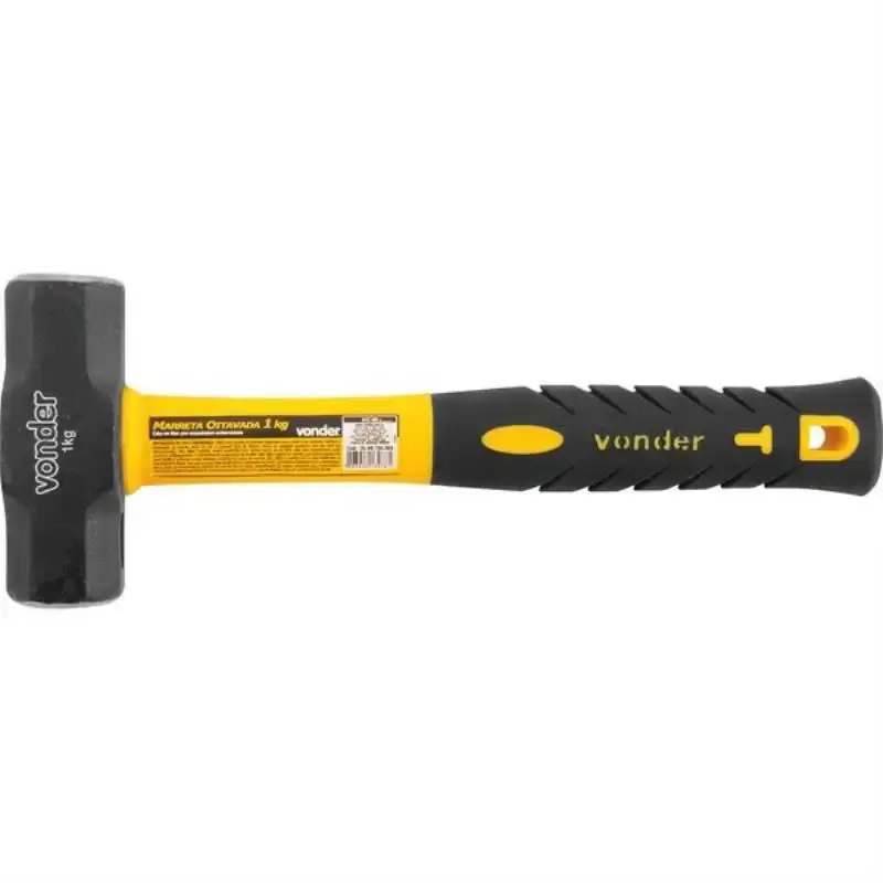 Marreta Oitavada 1.0 kg com Cabo de Fibra VONDER — fotografia 3