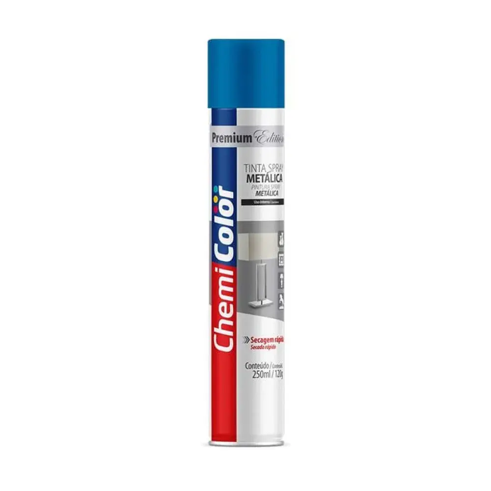 Tinta spray metalica 250ML/120G azul Chemicolor — fotografia de referência