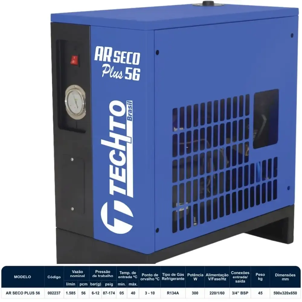 Secador de ar seco plus 56PCM 220V 1,6M³/MIN techto — fotografia 5
