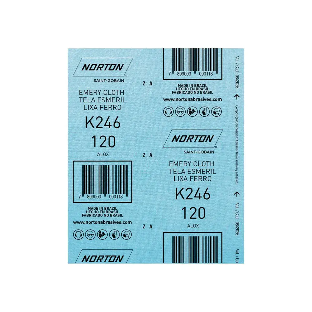 Folha de lixa de ferro K246 G120 225X275MM Norton — fotografia 2