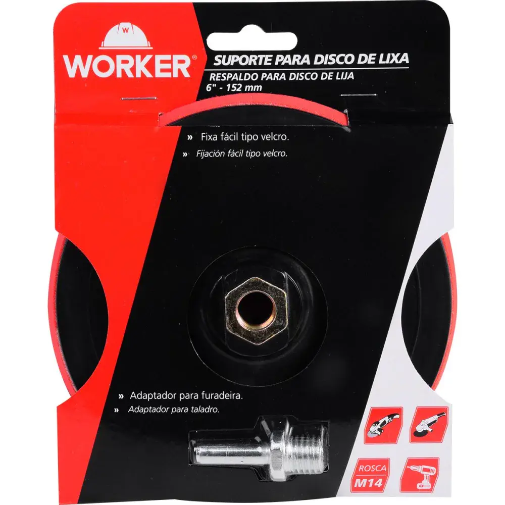 Suporte para disco de lixa com velcro 6” 152MM Worker — fotografia 6
