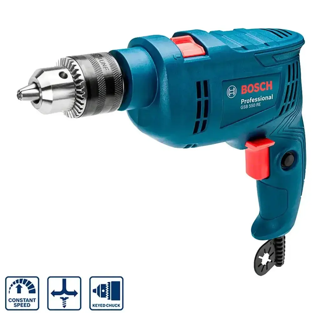 Furadeira impacto 1/2 POL 550W GSB 550 RE e kit brocas e pontas bits 41 peças Bosch 110 V — fotografia 4